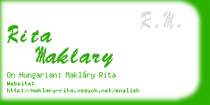 rita maklary business card