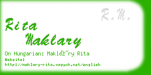 rita maklary business card